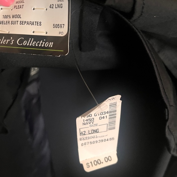 Jos. A. Bank Dark Blue Suit - Tags $760 - Jacket Size 50 - pants 42 Long - Picture 6 of 8